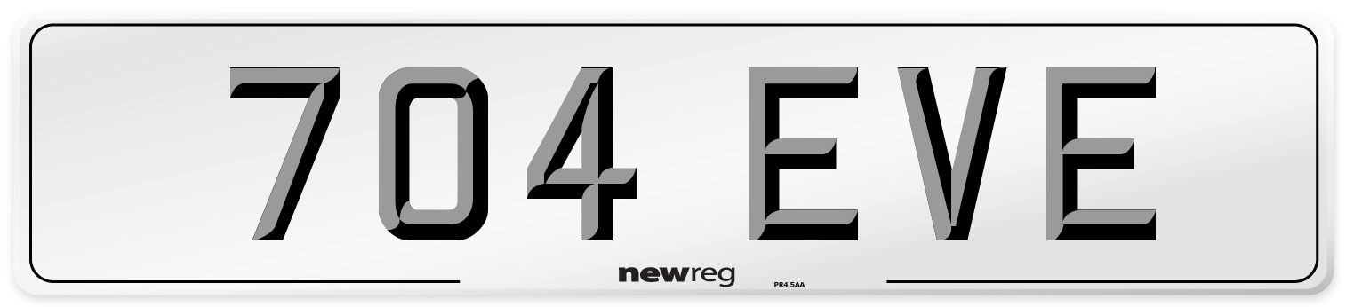 704 EVE Number Plate from New Reg